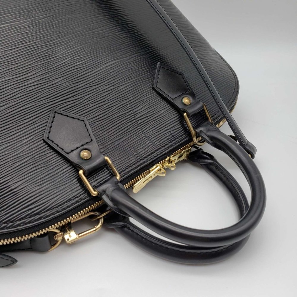 100% Authentic Louis Vuitton Alma PM Black Epi Hand Bag - Picture 6 of 12